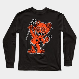 VooDoo Black Kitty Cat Doll Cincinati Colors Long Sleeve T-Shirt